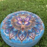 Modrý motýľ - pohánkový podsedák 35x10 cm s plným dnom